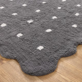 Millie Grey Scalloped Dotted Kids Rug