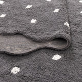 Millie Grey Scalloped Dotted Kids Round Rug