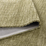 Canna Green Textured Grid Rug