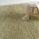 Canna Green Textured Grid Rug