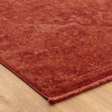 Hera Rust Distressed Medallion Rug (Premium Tassel Edge)