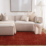 Hera Rust Distressed Medallion Rug (Premium Tassel Edge)