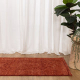 Hera Rust Distressed Medallion Runner Rug (Premium Tassel Edge)