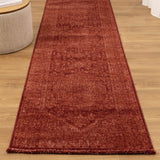 Hera Rust Distressed Medallion Runner Rug (Premium Tassel Edge)