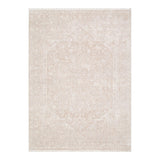 Hera Beige Distressed Medallion Rug (Premium Tassel Edge)