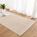 Hera Beige Distressed Medallion Runner Rug (Premium Tassel Edge)