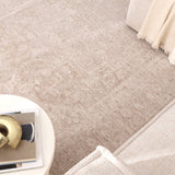 Hera Beige Distressed Medallion Rug
