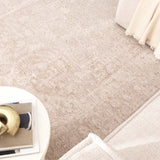 Hera Beige Distressed Medallion Rug (Premium Tassel Edge)