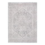 Hera Light Grey Distressed Medallion Rug (Premium Tassel Edge)
