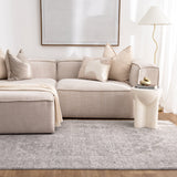 Hera Light Grey Distressed Medallion Rug (Premium Tassel Edge)