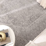 Hera Light Grey Distressed Medallion Rug