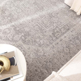 Hera Light Grey Distressed Medallion Rug (Premium Tassel Edge)