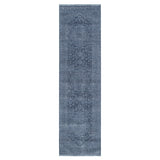 Hera Blue Distressed Medallion Runner Rug (Premium Tassel Edge)