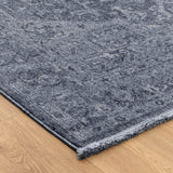Hera Blue Distressed Medallion Runner Rug (Premium Tassel Edge)