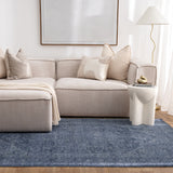 Hera Blue Distressed Medallion Rug (Premium Tassel Edge)