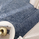 Hera Blue Distressed Medallion Rug