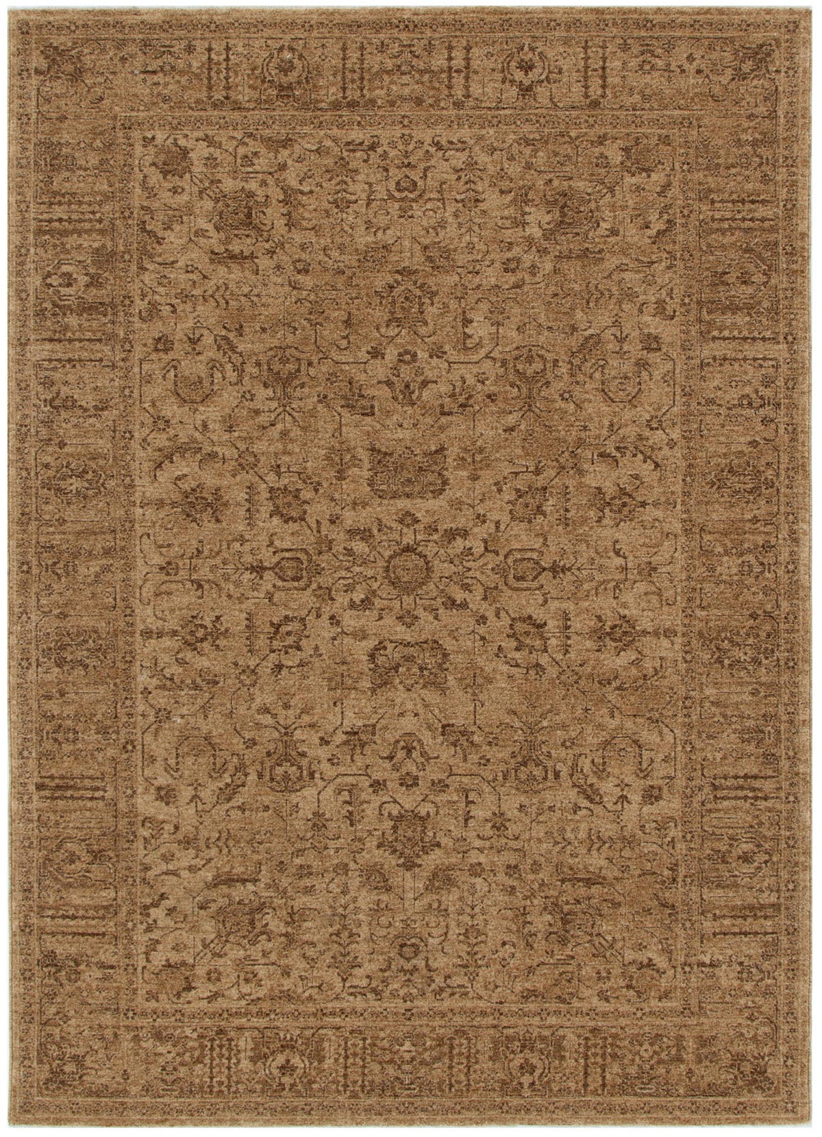 Hera Mustard Distressed Border Rug