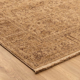 Hera Mustard Distressed Border Rug (Premium Tassel Edge)