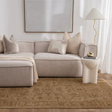 Hera Mustard Distressed Border Rug