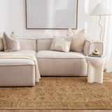 Hera Mustard Distressed Border Rug (Premium Tassel Edge)