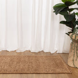 Hera Mustard Distressed Border Runner Rug (Premium Tassel Edge)