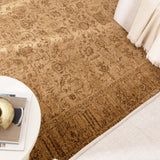 Hera Mustard Distressed Border Rug (Premium Tassel Edge)