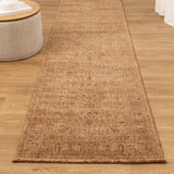 Hera Mustard Distressed Border Runner Rug (Premium Tassel Edge)