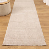 Hera Beige Distressed Border Runner Rug (Premium Tassel Edge)