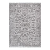 Hera Grey Distressed Border Rug (Premium Tassel Edge)
