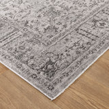 Hera Grey Distressed Border Rug