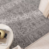 Hera Grey Distressed Border Rug