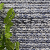 Halo Blue Braided Pattern Wool Blend Rug