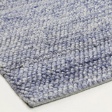 Halo Blue Loop Pattern Wool Blend Rug