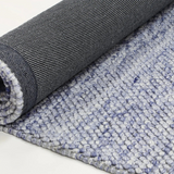Halo Blue Loop Pattern Wool Blend Rug