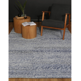 Halo Blue Loop Pattern Wool Blend Rug
