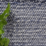 Halo Blue Loop Pattern Wool Blend Rug