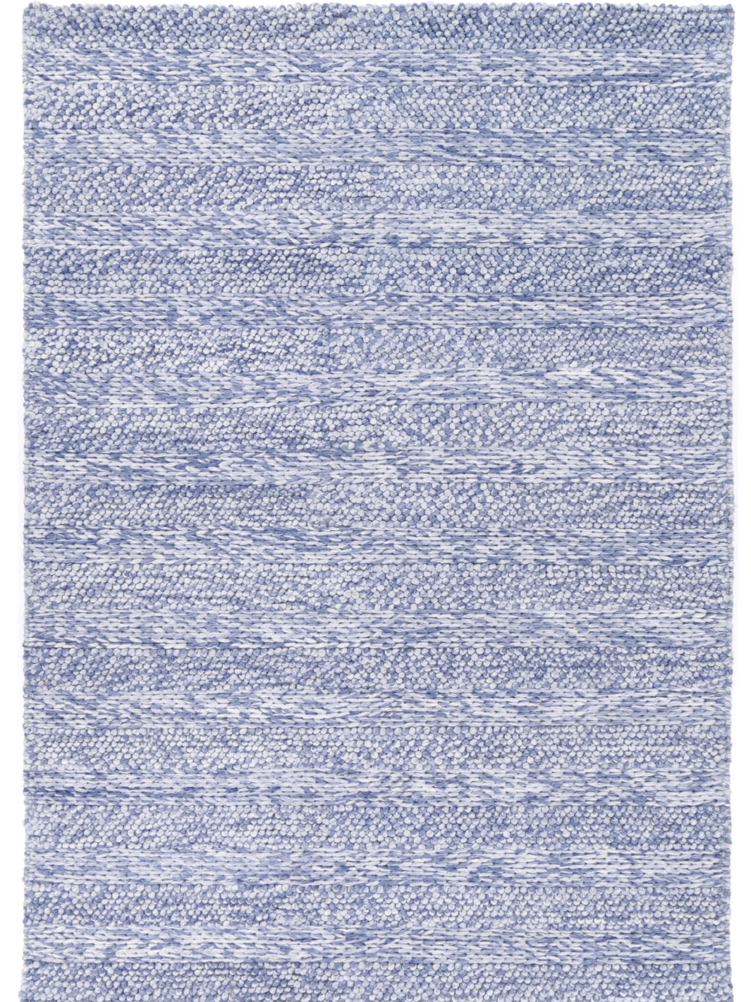 Halo Blue Rings and Bubble Pattern Wool Blend Rug