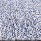 Halo Blue Rings and Bubble Pattern Wool Blend Rug