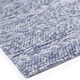 Halo Blue Rings and Bubble Pattern Wool Blend Rug