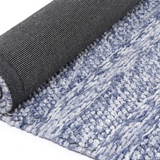 Halo Blue Rings and Bubble Pattern Wool Blend Rug