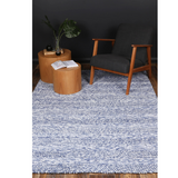 Halo Blue Rings and Bubble Pattern Wool Blend Rug