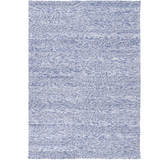 Halo Blue Rings and Bubble Pattern Wool Blend Rug