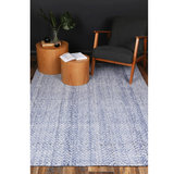 Halo Blue Weave Pattern Wool Blend Rug