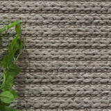 Halo Camel Brown Braided Pattern Wool Blend Rug