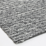 Halo Charcoal Braided Pattern Wool Blend Rug