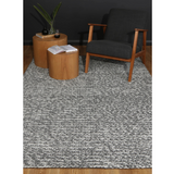 Halo Charcoal Braided Pattern Wool Blend Rug