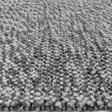 Halo Charcoal Loop Pattern Wool Blend Rug