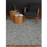 Halo Charcoal Loop Pattern Wool Blend Rug