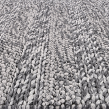 Halo Charcoal Rings and Bubble Pattern Wool Blend Rug