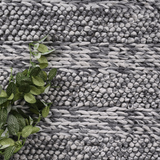 Halo Charcoal Rings and Bubble Pattern Wool Blend Rug